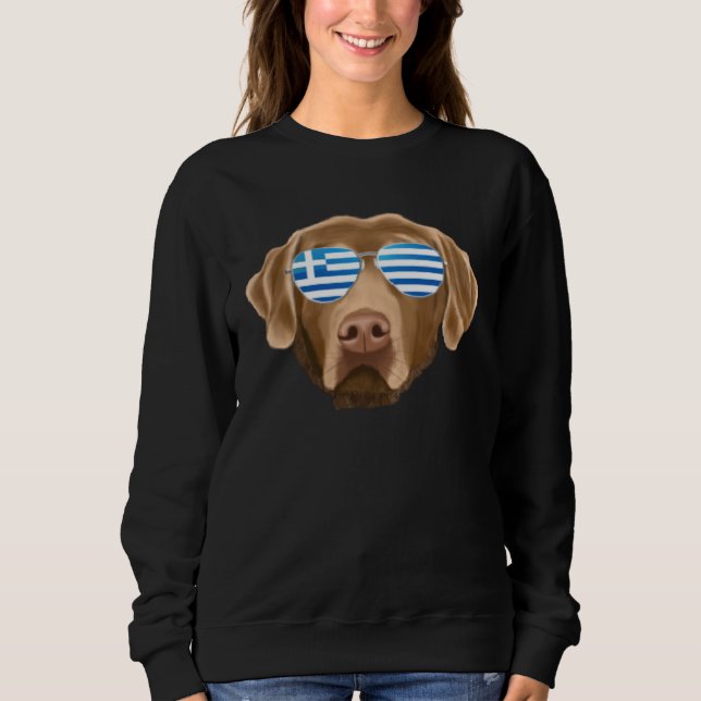 Sweatshirt Greek Flag Chesapeake Bay Retriever Dog Greece Poc (Devant)
