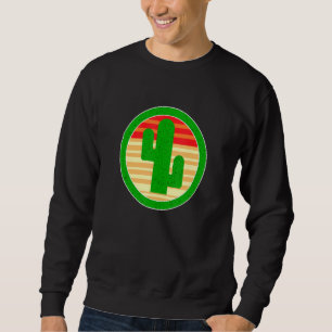Sweatshirt Green Cactus Plante Serape Western Sunset esthétiq