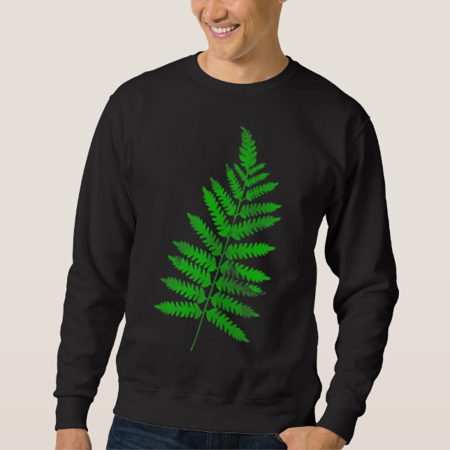 Sweatshirt Green Fern feuilles J'aime la nature jardin jardin (Devant)
