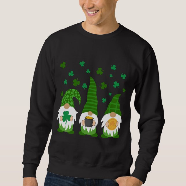 Sweatshirt Green Gnome St. Patrick's Day Irish Gnome Lucky Sh (Devant)
