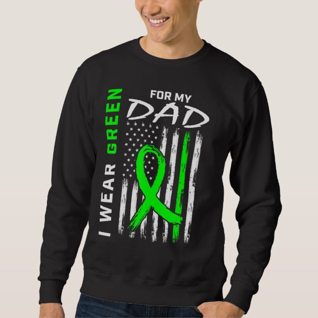 Sweatshirt Green Papa Maladie du rein Cérébral Sensibilisatio (Devant)