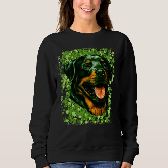 Sweatshirt Green Rottweiler Chien race St Patrick S Day Chien (Devant)