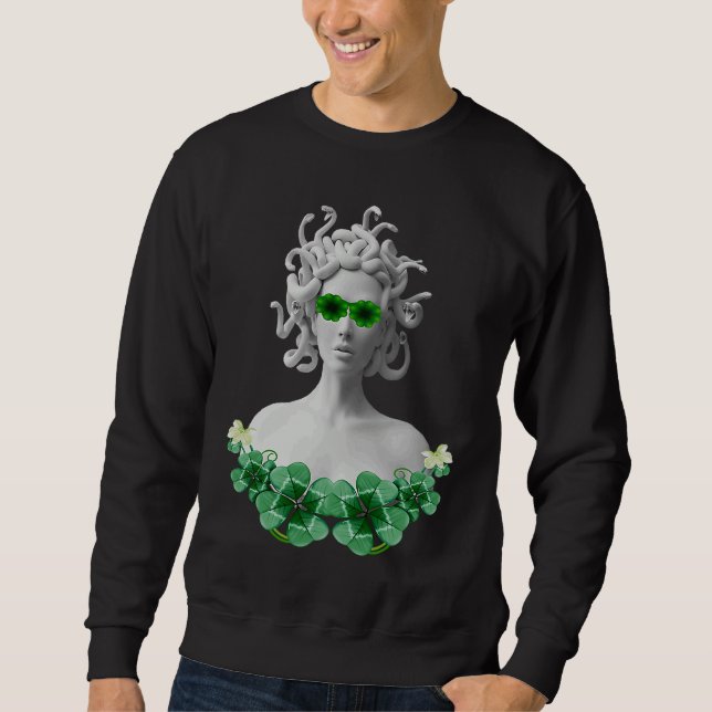 Sweatshirt Green Saint Patricks Day Medusa (Devant)
