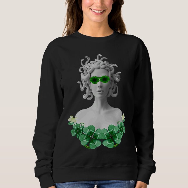 Sweatshirt Green Saint Patricks Day Medusa (Devant)