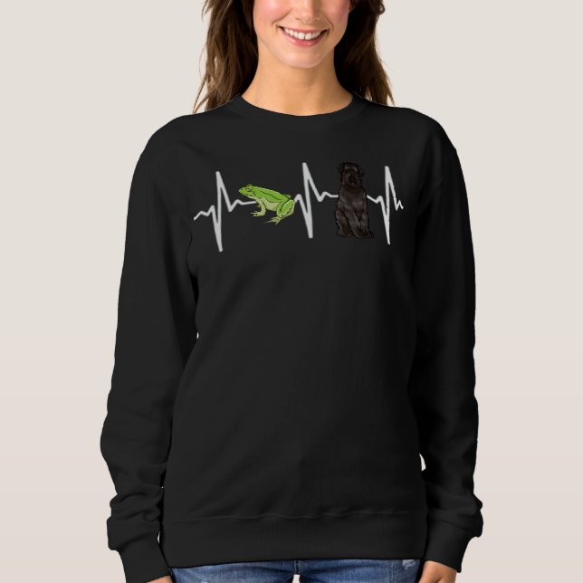 Sweatshirt Green Tree Frog Bouvier Des Heartbeat Dog (Devant)