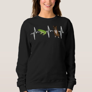 Sweatshirt Green Tree Frog Miniature Bull Terrier Heartbeat