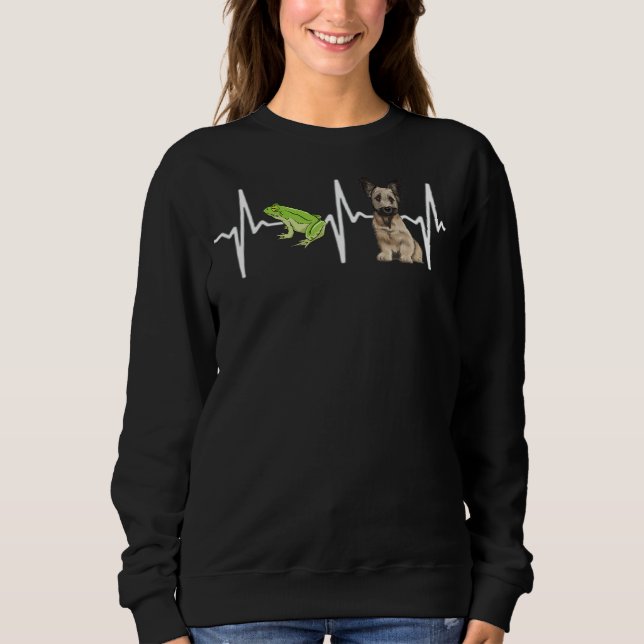 Sweatshirt Green Tree Frog Skye Terrier Hearbeat Chien (Devant)