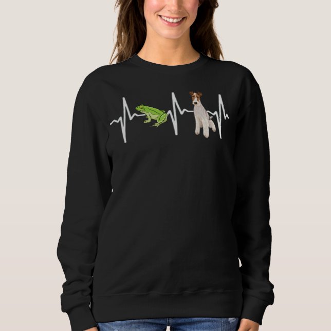 Sweatshirt Green Tree Frog Wire Fox Terrier Hearbeat Chien (Devant)
