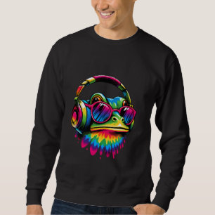 Sweatshirt Grenouille à cravate-Dye signe de la paix Hippie G