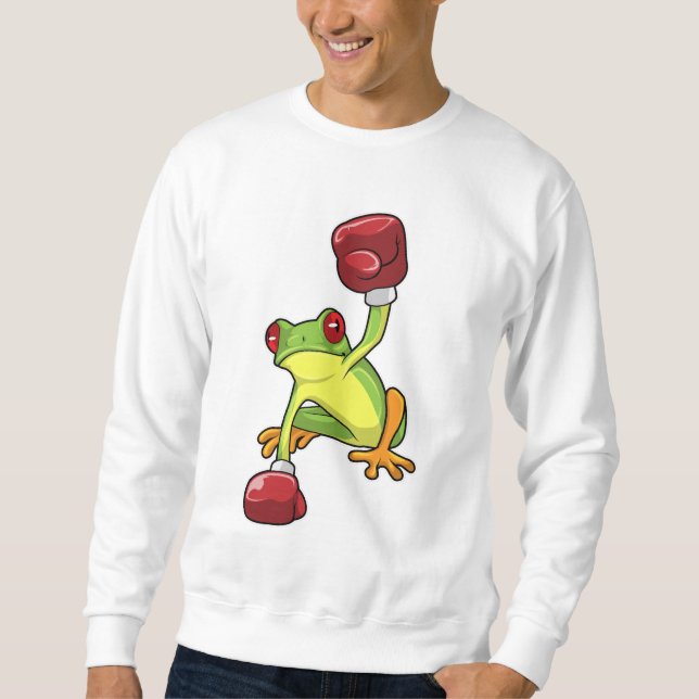 Sweatshirt Grenouille à la boîte avec gants de boxe (Devant)