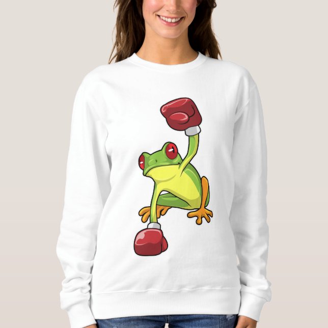 Sweatshirt Grenouille à la boîte avec gants de boxe (Devant)