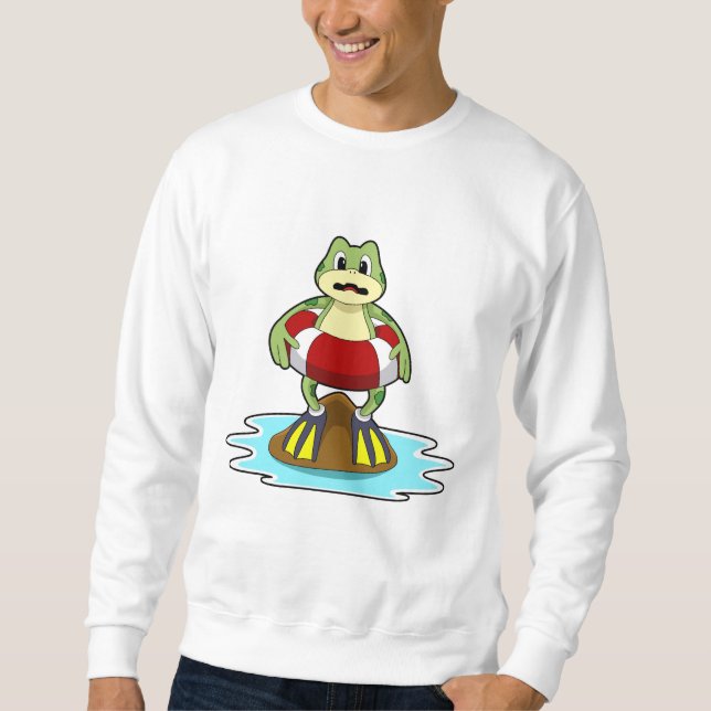 Sweatshirt Grenouille à la natation avec anneau de natation (Devant)