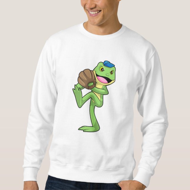 Sweatshirt Grenouille au baseball avec gants (Devant)