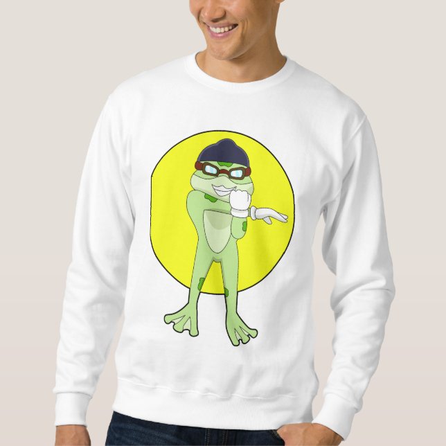 Sweatshirt Grenouille avec lunettes de natation (Devant)