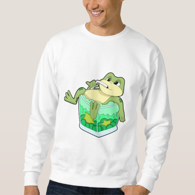 Sweatshirt Grenouille avec verre de jus (Devant)