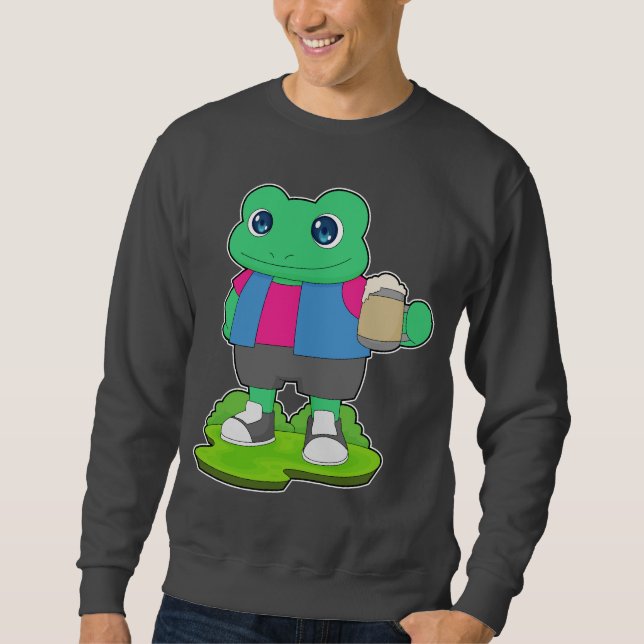 Sweatshirt Grenouille Beer mug Beer (Devant)