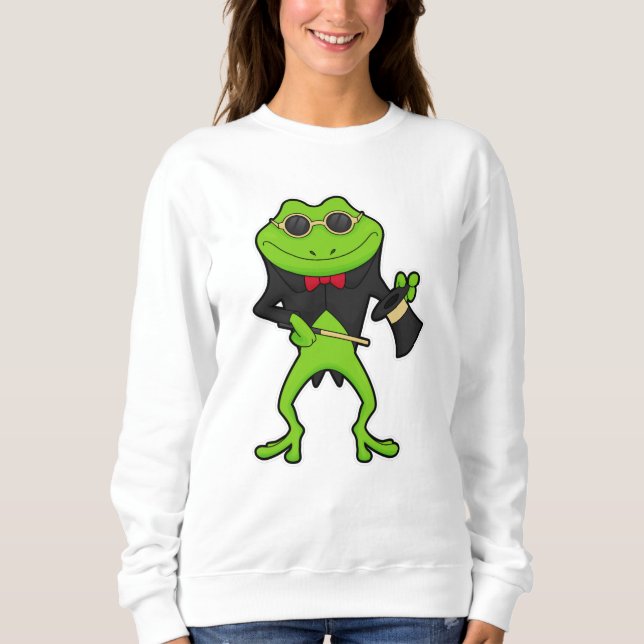 Sweatshirt Grenouille en magicien avec baguette magique & Cas (Devant)