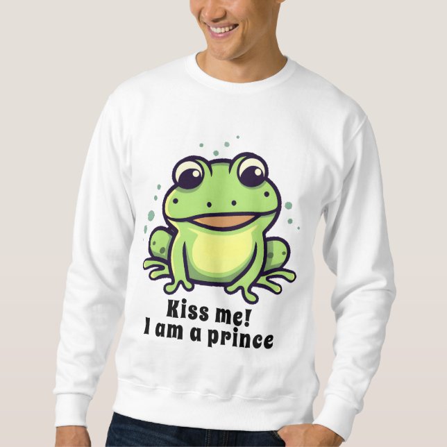 Sweatshirt Grenouille mignonne embrasse-moi (Devant)