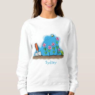 Sweatshirt Grenouille mignonne et abeille dans le jardin dess