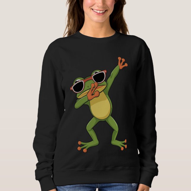 Sweatshirt Grenouille mouchetée avec lunettes de soleil Pose  (Devant)