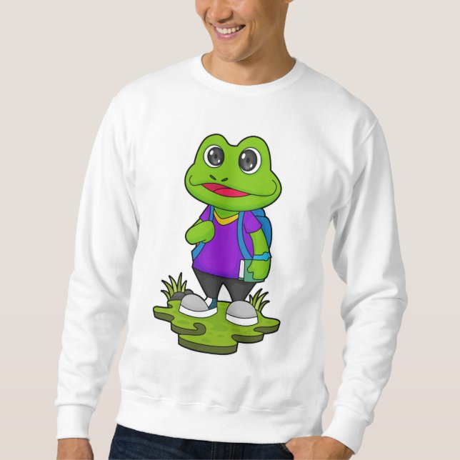 Sweatshirt Grenouille randonneur avec sac à dos (Devant)