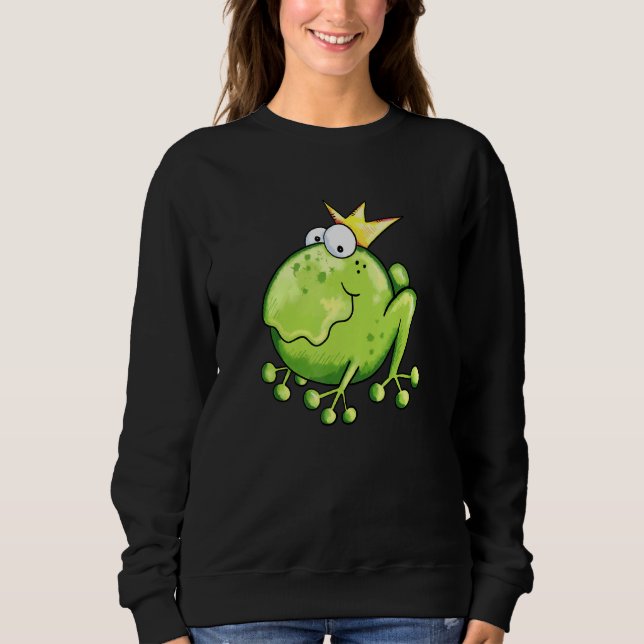 Sweatshirt Grenouille Roi I Grenouille Avec Couronne Pour Pri (Devant)