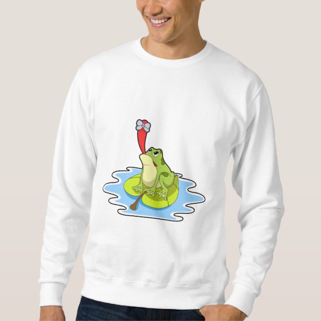 Sweatshirt Grenouille sur la feuille avec insecte (Devant)