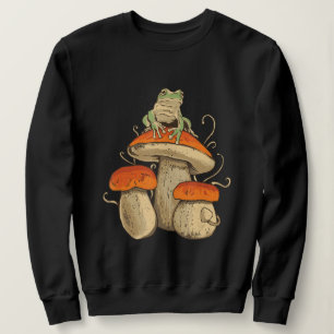 Sweatshirt Grenouille vintage aux champignons Cottagecore