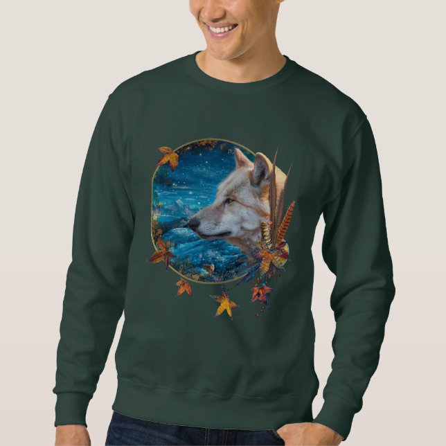 Sweatshirt Grey Wolf "THE GREAT QUEST" (Devant)