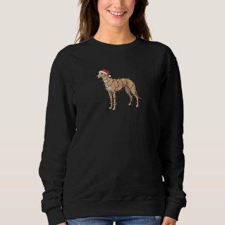 Sweatshirt Greyhound Christmas Lights - Santa Dog