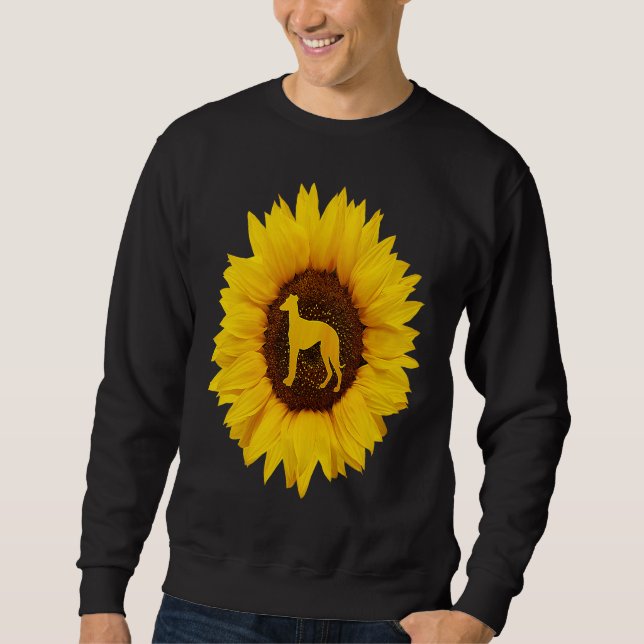 Sweatshirt Greyhound  For Women Men Dog Pet Racer Sunflower (Devant)