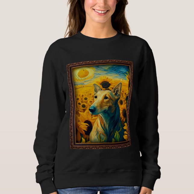 Sweatshirt Greyhound Painting Sunflower Flower Mom Women Flor (Devant)