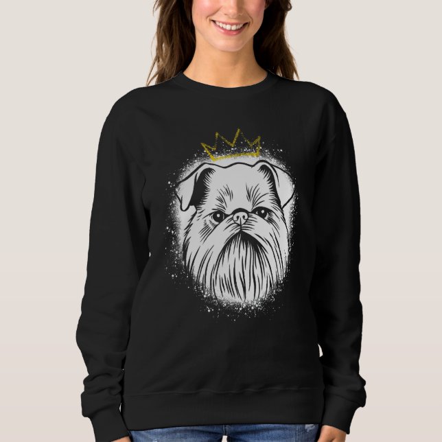 Sweatshirt Griffon bruxellois avec couronne (Devant)