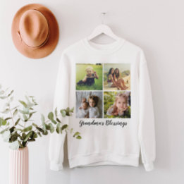 Sweatshirt Grille de collage de photos avec votre texte perso