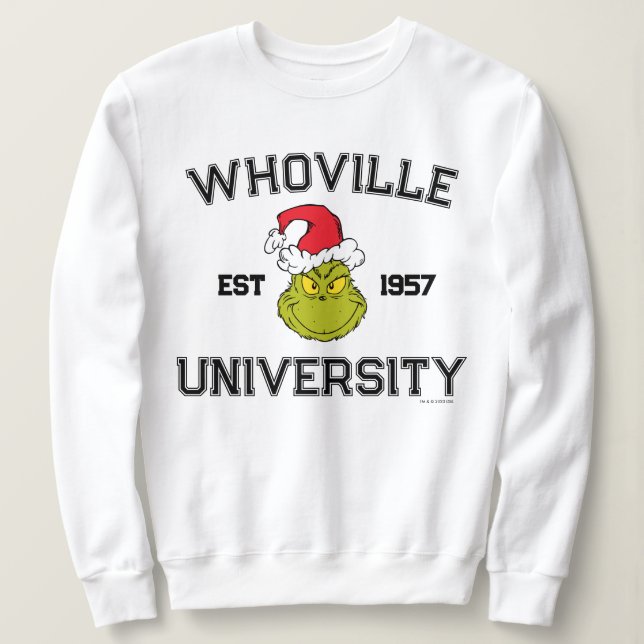 Sweatshirt Grille | Whoville University Est 1957 (Design devant)