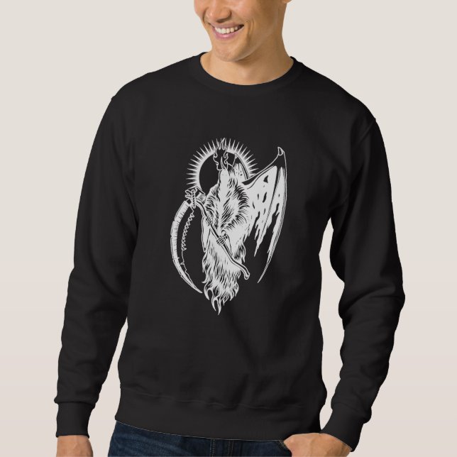 Sweatshirt Grim Devil Wing Occult Dark Art Metal Goth (Devant)