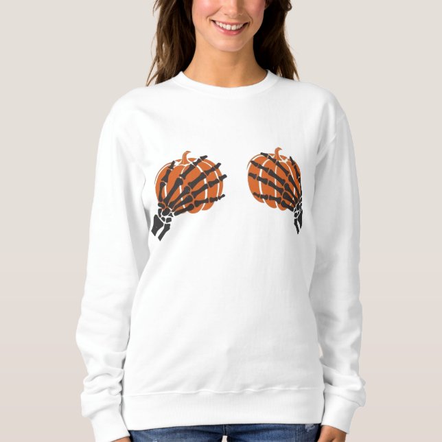 Sweatshirt Grim Grasp Citrouille jumeaux femmes (Devant)