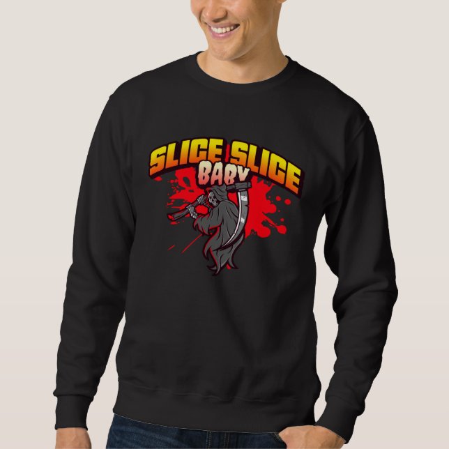 Sweatshirt Grim Reaper Slice Baby Angel of Death Bloody Pizza (Devant)