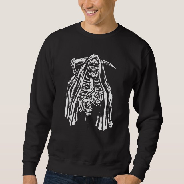 Sweatshirt Grim Reaper Squelette Angel De La Mort (Devant)