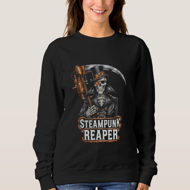 Sweatshirt Grim Reaper Steampunk Death God Gears Top Hat SciF (Devant)