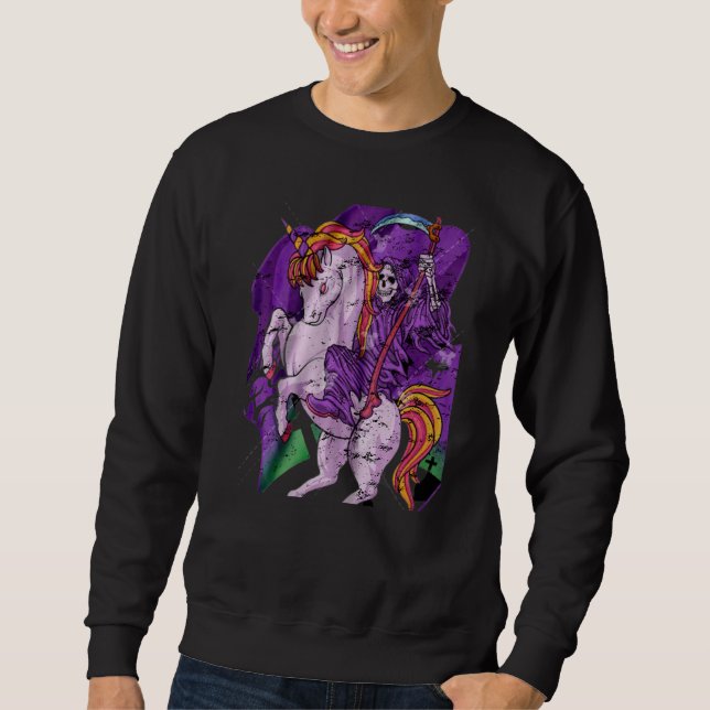 Sweatshirt Grim Reaper Unicorn Pastel Goth Death Skeleton Mag (Devant)