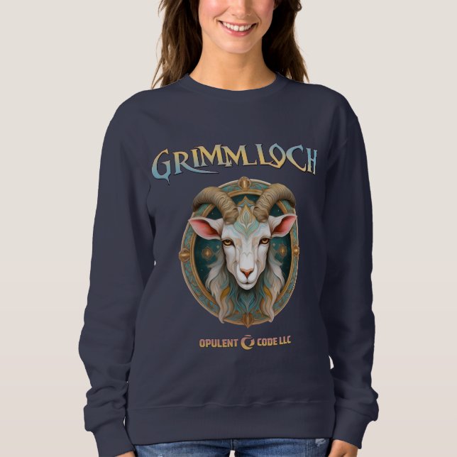 Sweatshirt Grimmloch Goat Emblem Fantasy RPG (Devant)