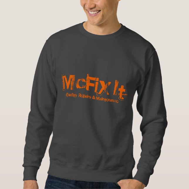 Sweatshirt gris-foncé d'encolure ras du cou (Devant)