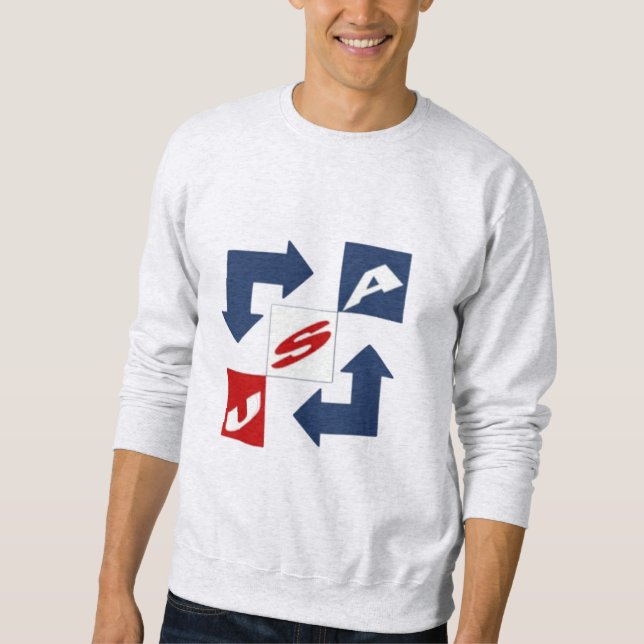 Sweatshirt gris homme  DESIGN  USA  (Devant)