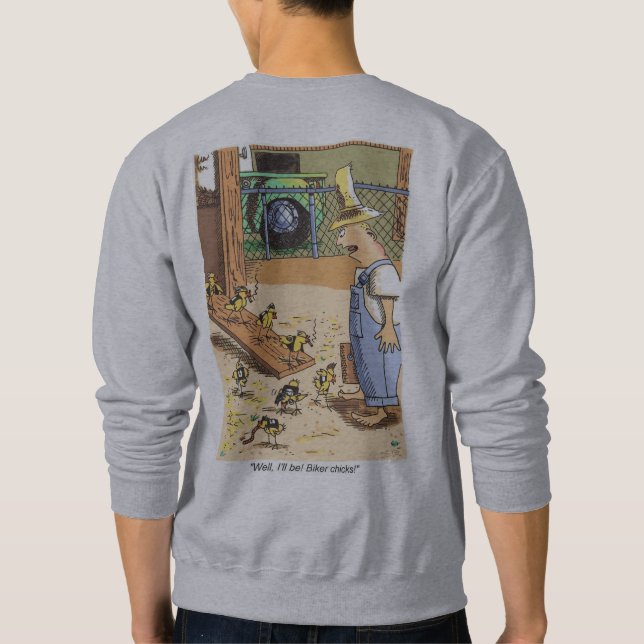 Sweatshirt gris moto Chicks retour (Dos)