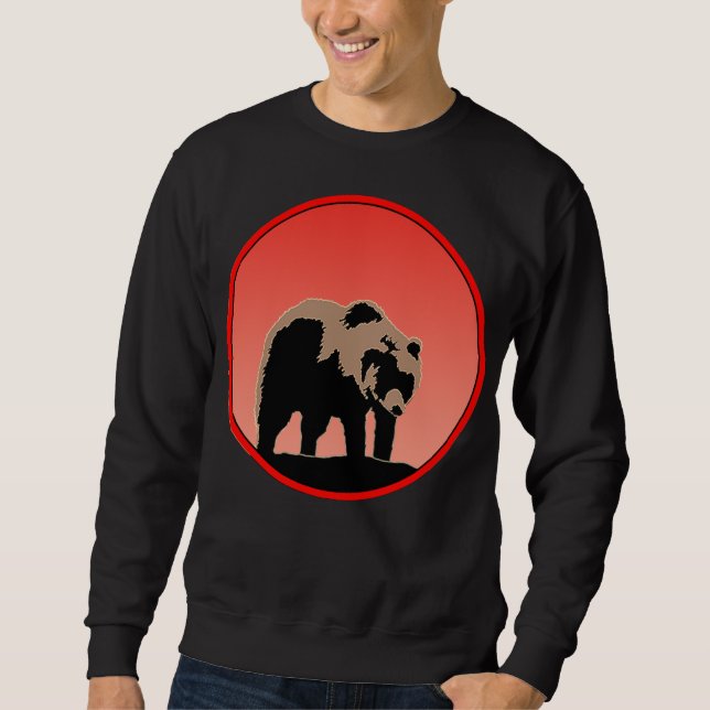 Sweatshirt Grizzly Bear au coucher du soleil - Art original d (Devant)