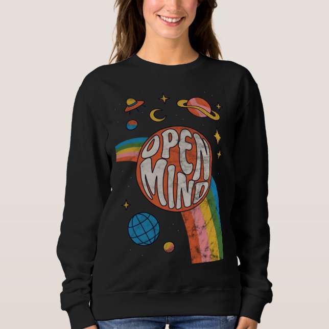 Sweatshirt Groovy 70s Retro Hippie Vibes Rainbow (Devant)