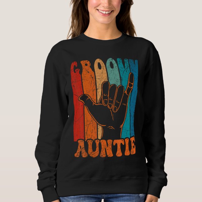 Sweatshirt Groovy Auntie 70s Aesthetic Nostalgia 1970's Retro (Devant)