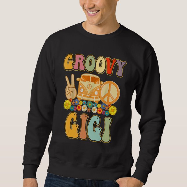 Sweatshirt Groovy Gigi Retro Matching Family Baby Shower Moth (Devant)