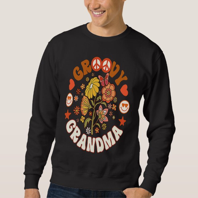 Sweatshirt Groovy Grandma Wildflower Girl Granny Life Boho Re (Devant)
